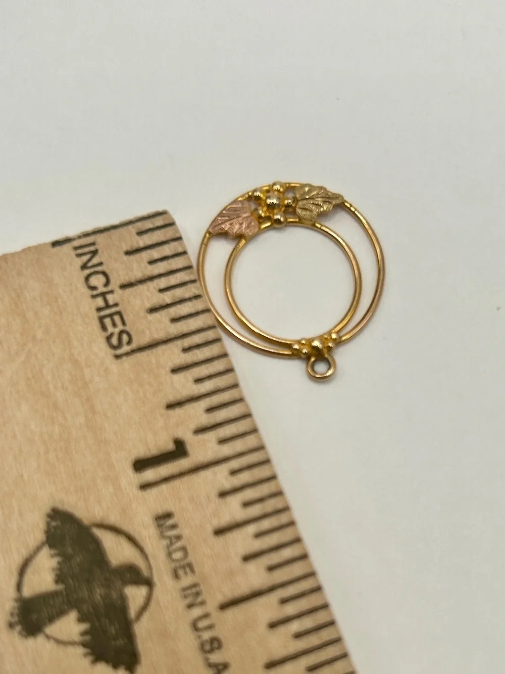 Vintage 12k Black Hills Gold Double Circle Pendant